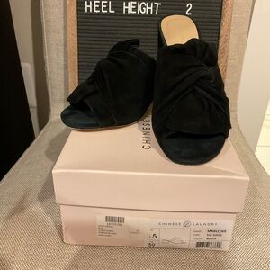 Suede black mules - only worn once